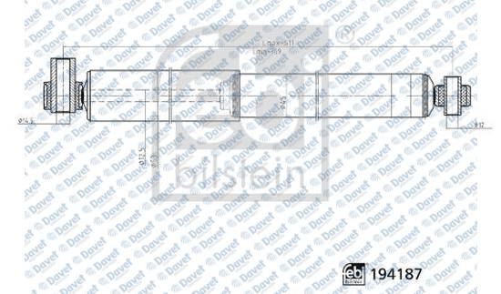 FEBI 194187 Arka Amortisor Gazli Transit V347 - Transit Tourneo 2.2 Tdci Pick Up 06>14